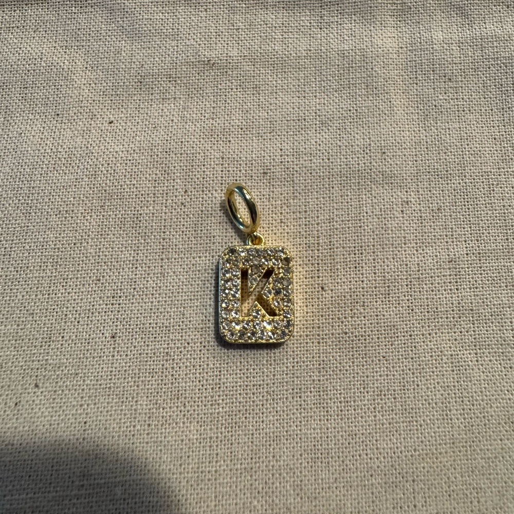 NWOT BaubleBar Block Pave Initial (K) Cluster Charm